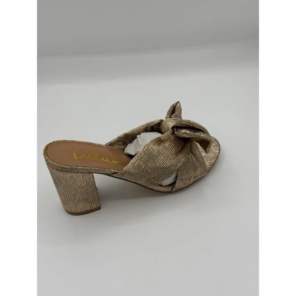 Lulus Dorothea Rose gold knotted high heel sandal Women’s‎ 6 New With Box!
